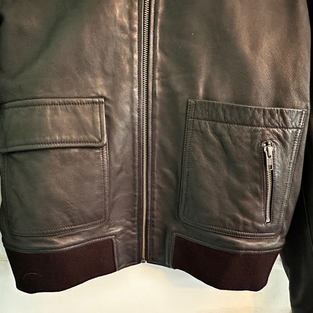 NWOT Treasure & Bond Leather jacket - faux shearling removable collar - medium - Picture 3 of 8